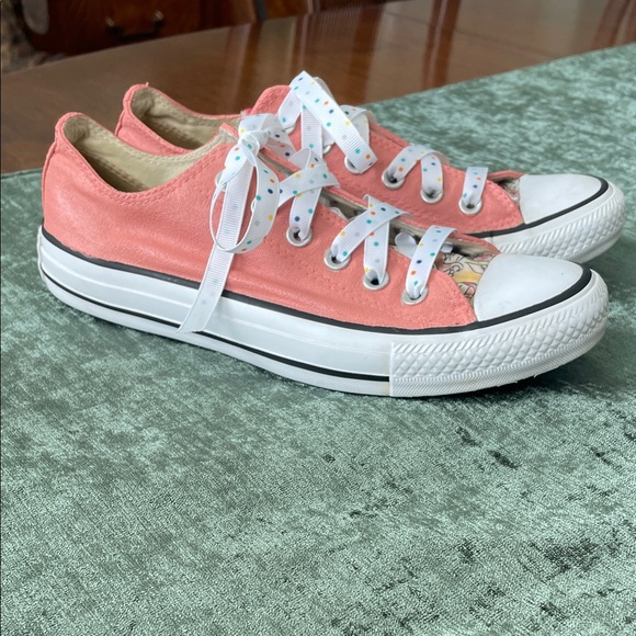 Coral Pink ConverseCustom Low-Top Disney Princess Sneakers - Picture 2 of 8